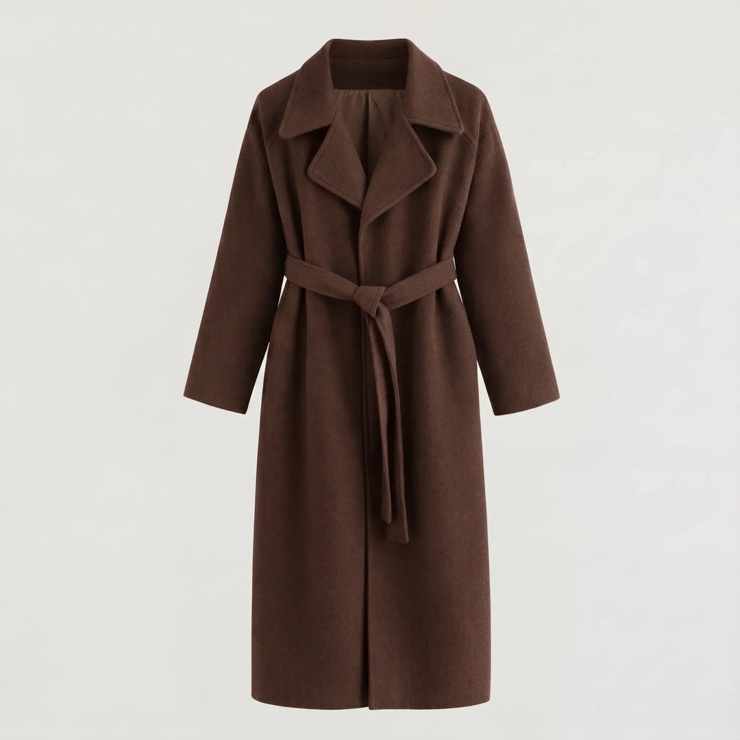 Manteau long élégant à nouer