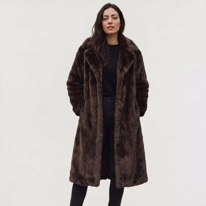 Manteau Long Enveloppant Marron – Marron