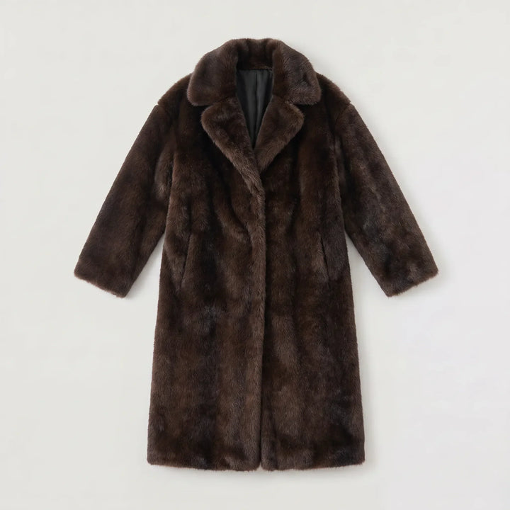 Manteau Long Enveloppant Marron