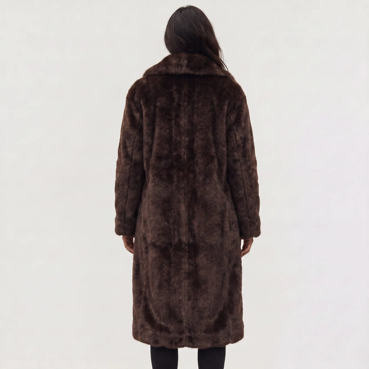 Manteau Long Enveloppant Marron