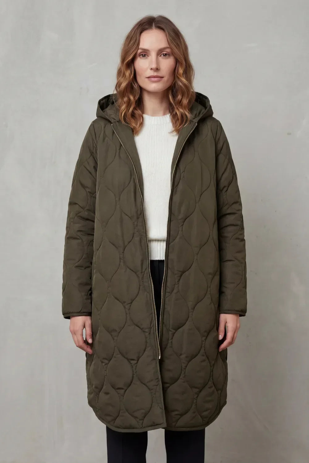 Manteau Long Matelassé Confortable