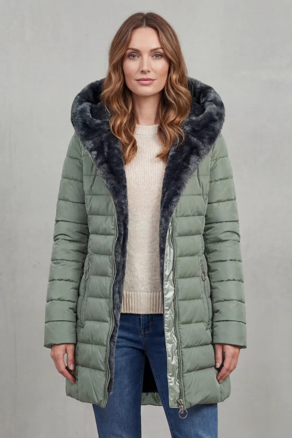 Manteau Matelassé à Capuche Douce
