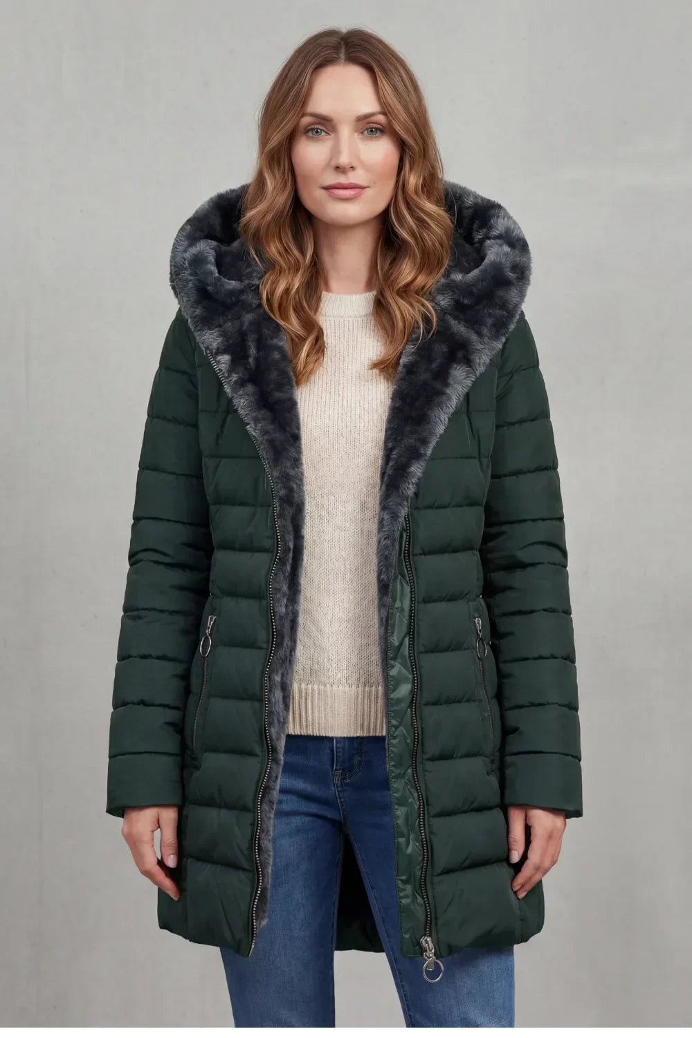 Manteau Matelassé à Capuche Douce