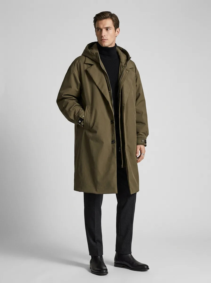 Manteau Urbain Ample à Capuche