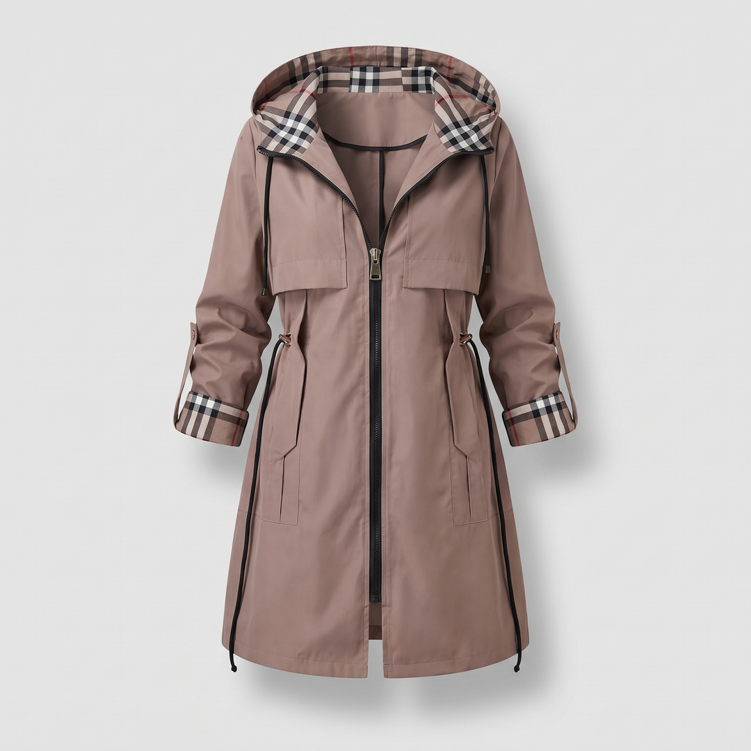Veste à Capuche Taille Ajustable – Marron