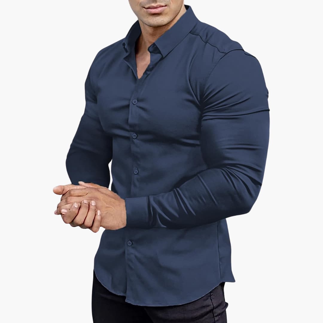 Chemise Homme Coupe Cintrée – Bleu Foncé