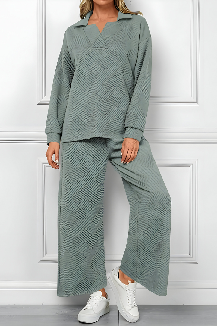 Ensemble Pantalon Large Texturé