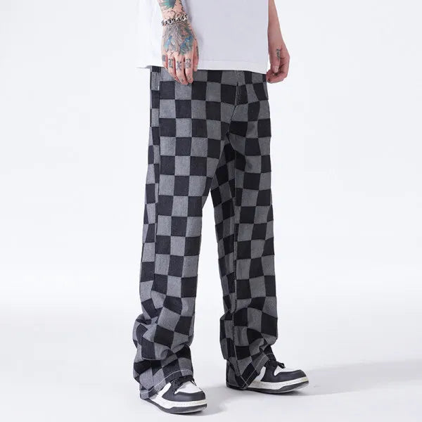 Pantalon Homme à Motif Damier