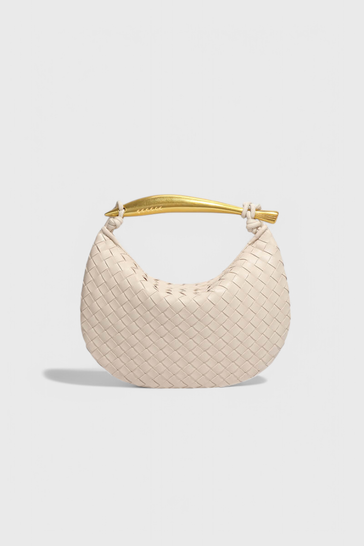Sac Tressé à Anse Sculpturale – Crème