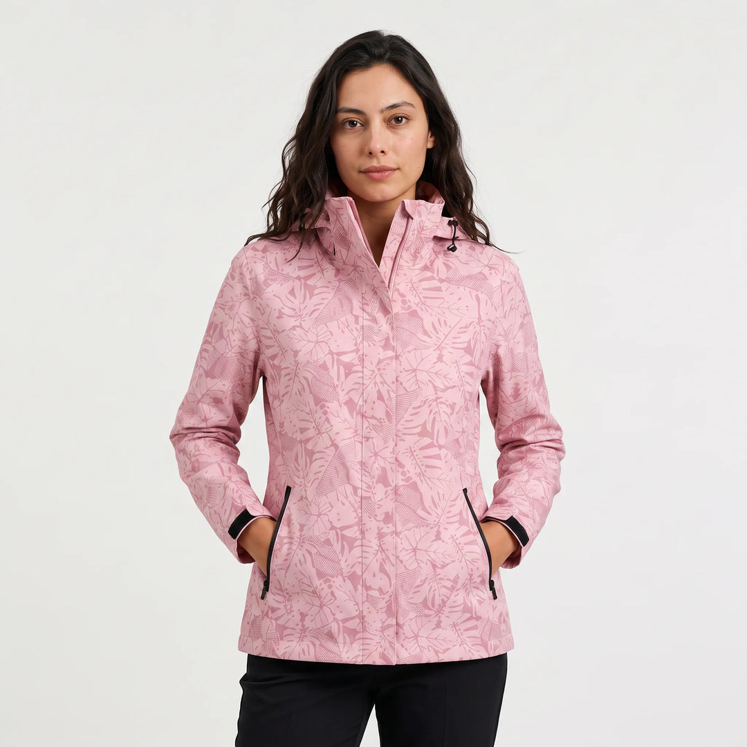 Veste Légère à Imprimé Végétal – Rose