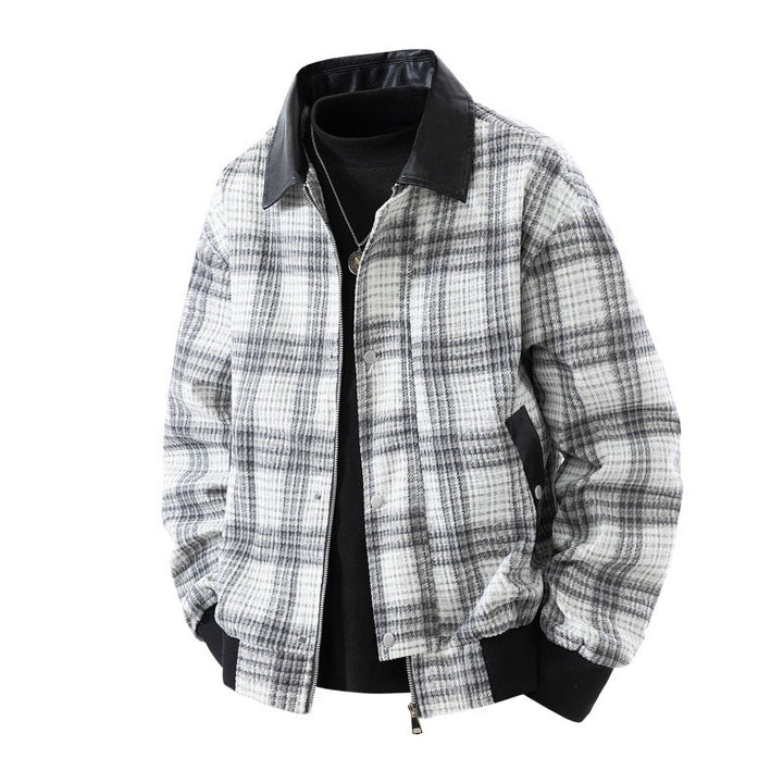 Veste Surchemise à Carreaux – Gris Clair