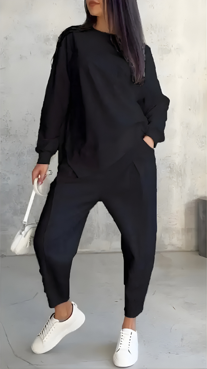 Ensemble Coordonné Coupe Ample – Noir