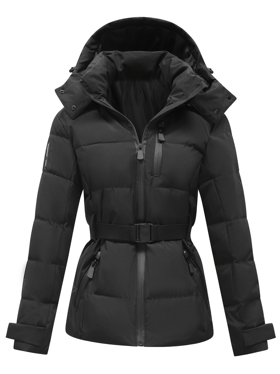 Manteau d'Hiver Ceinturé – Noir