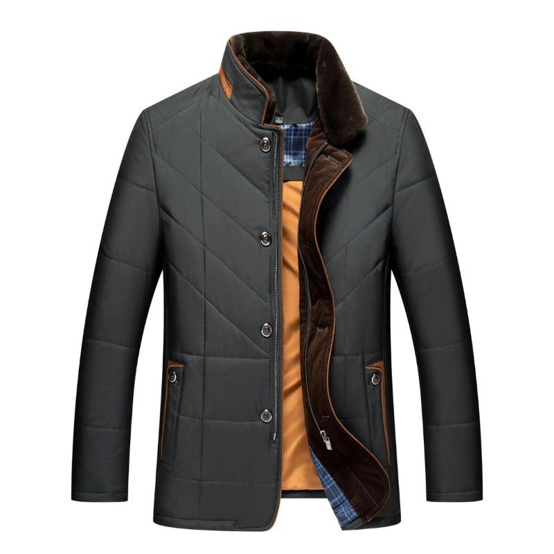 Manteau Matelassé à Col Droit – Noir