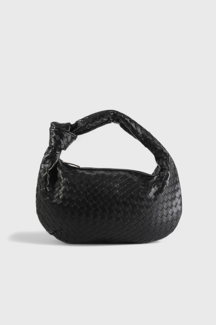 Sac Porté Épaule Tressé – Noir