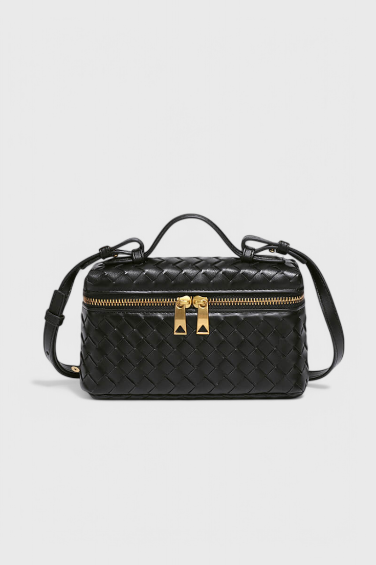 Sac Tressé Style Vanity – Noir