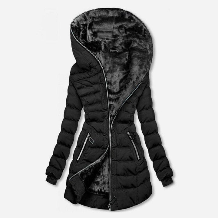 Veste Chaude et Cintrée à Capuche – Noir
