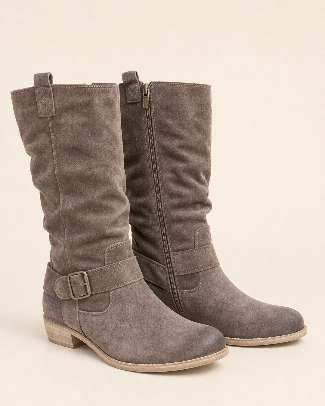 Bottes Mi-Mollet à Petit Talon – Anthracite