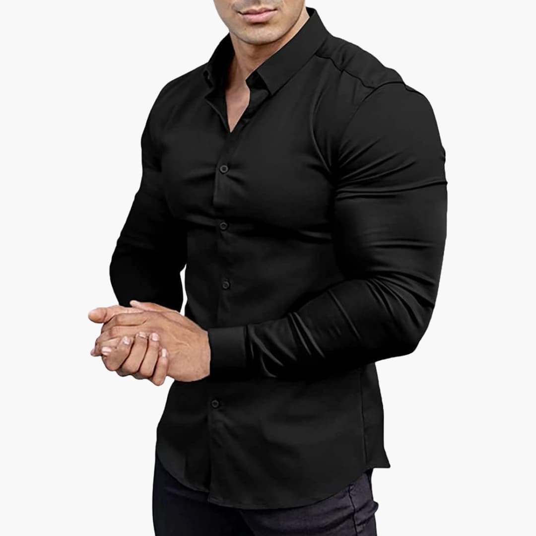 Chemise Homme Coupe Cintrée – Noir