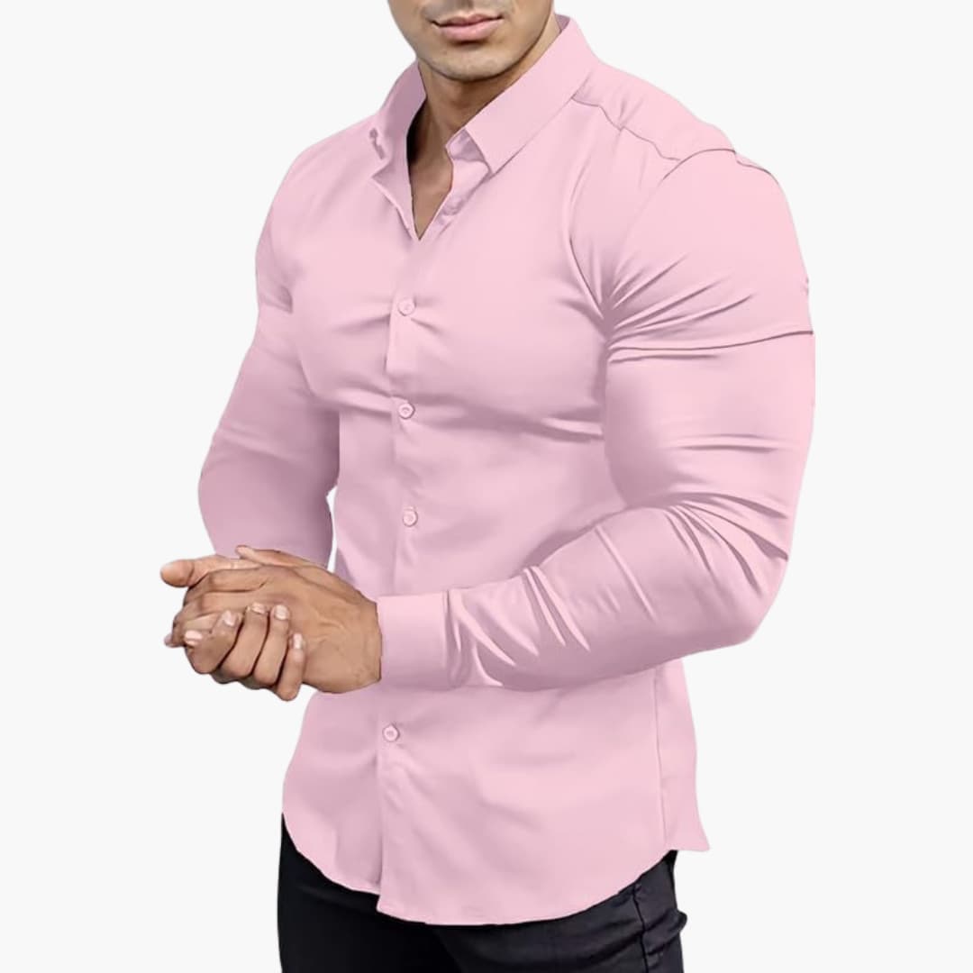 Chemise Homme Coupe Cintrée – Rose