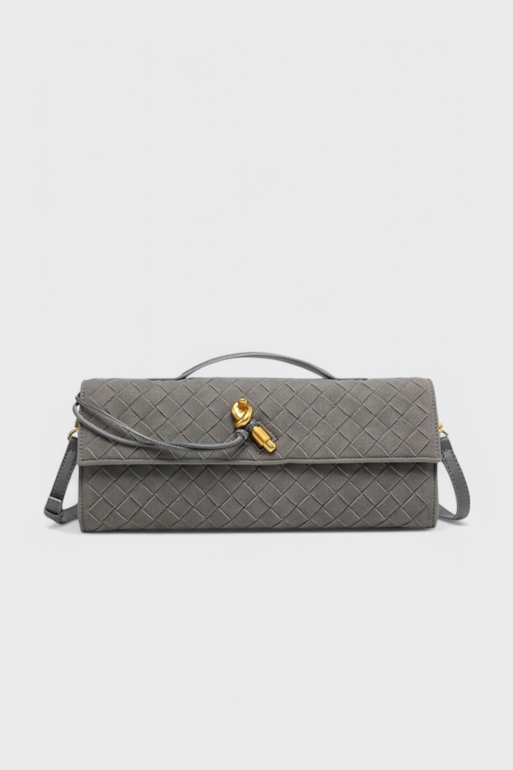 Sac Élégant à Fermoir Nœud – Gris
