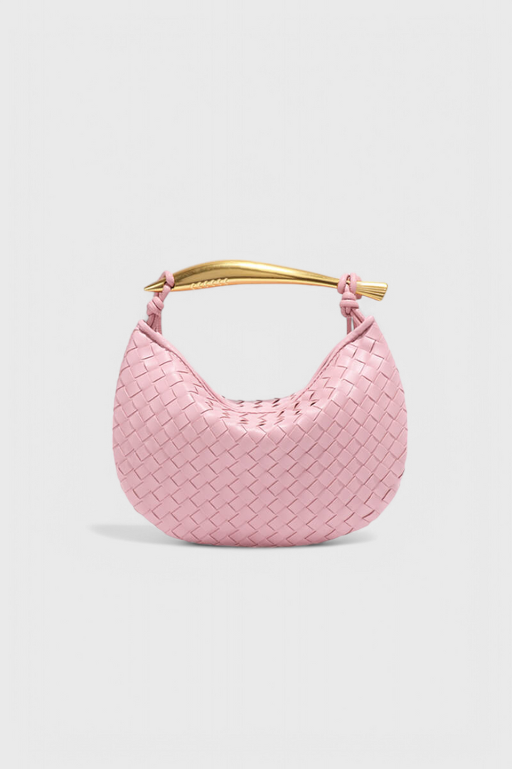 Sac Tressé à Anse Sculpturale – Rose