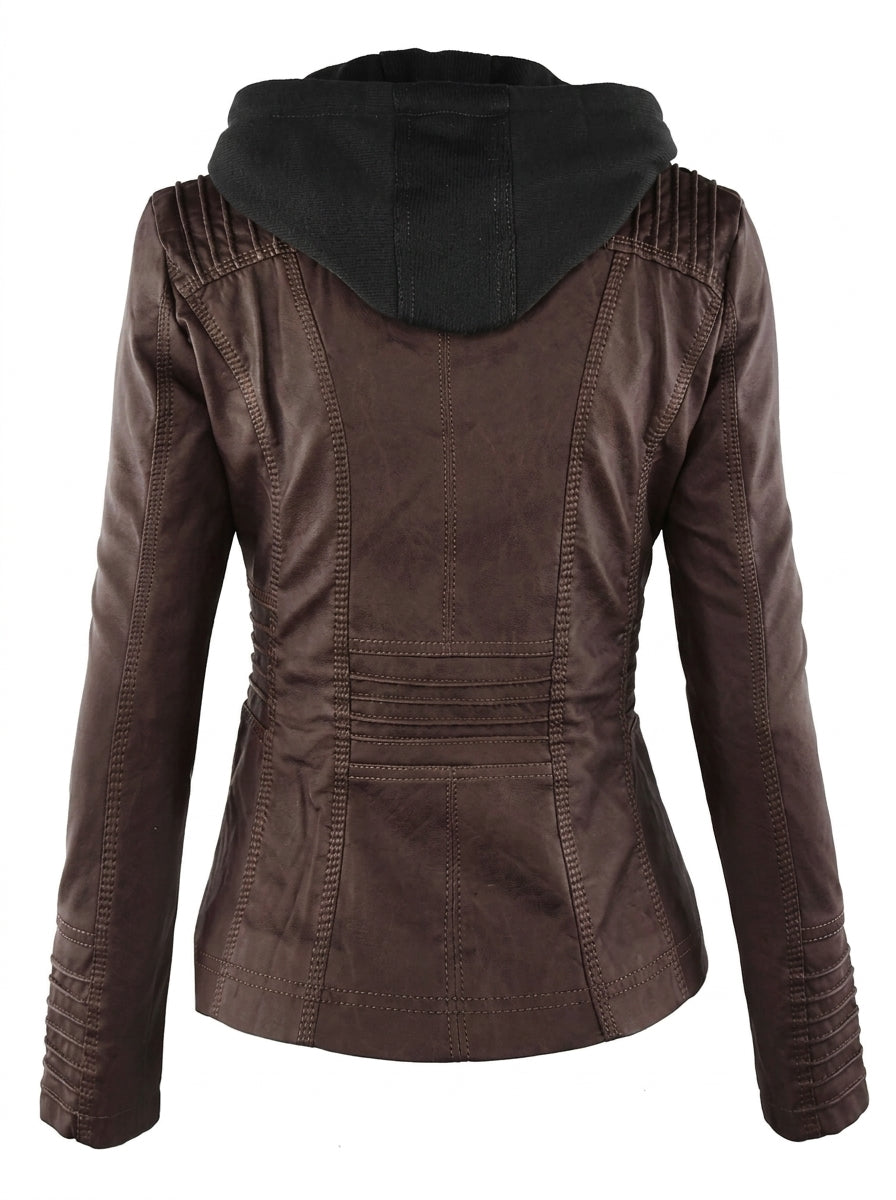 Veste Cintrée à Capuche Contrastée