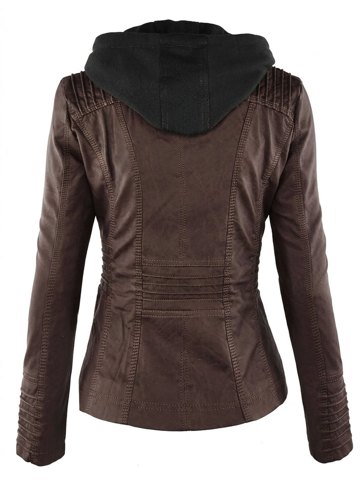 Veste Cintrée à Capuche Contrastée