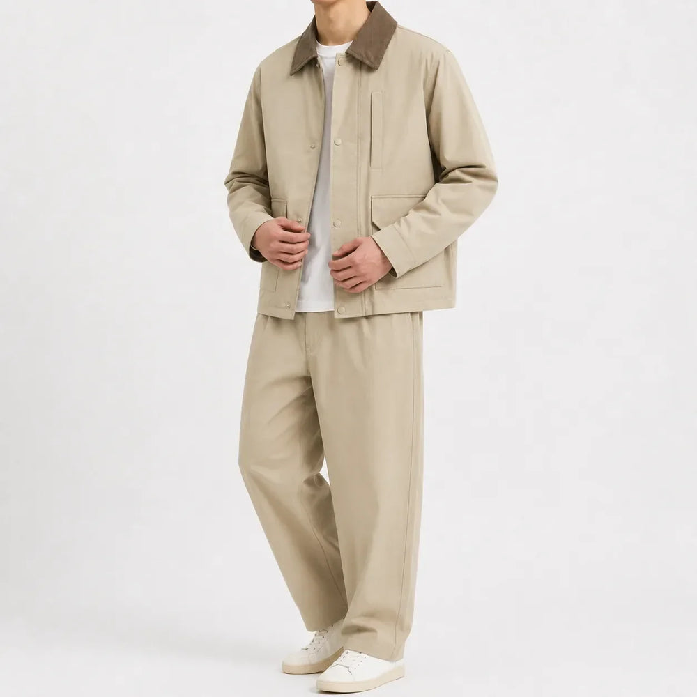 Veste Homme à Col Contrasté