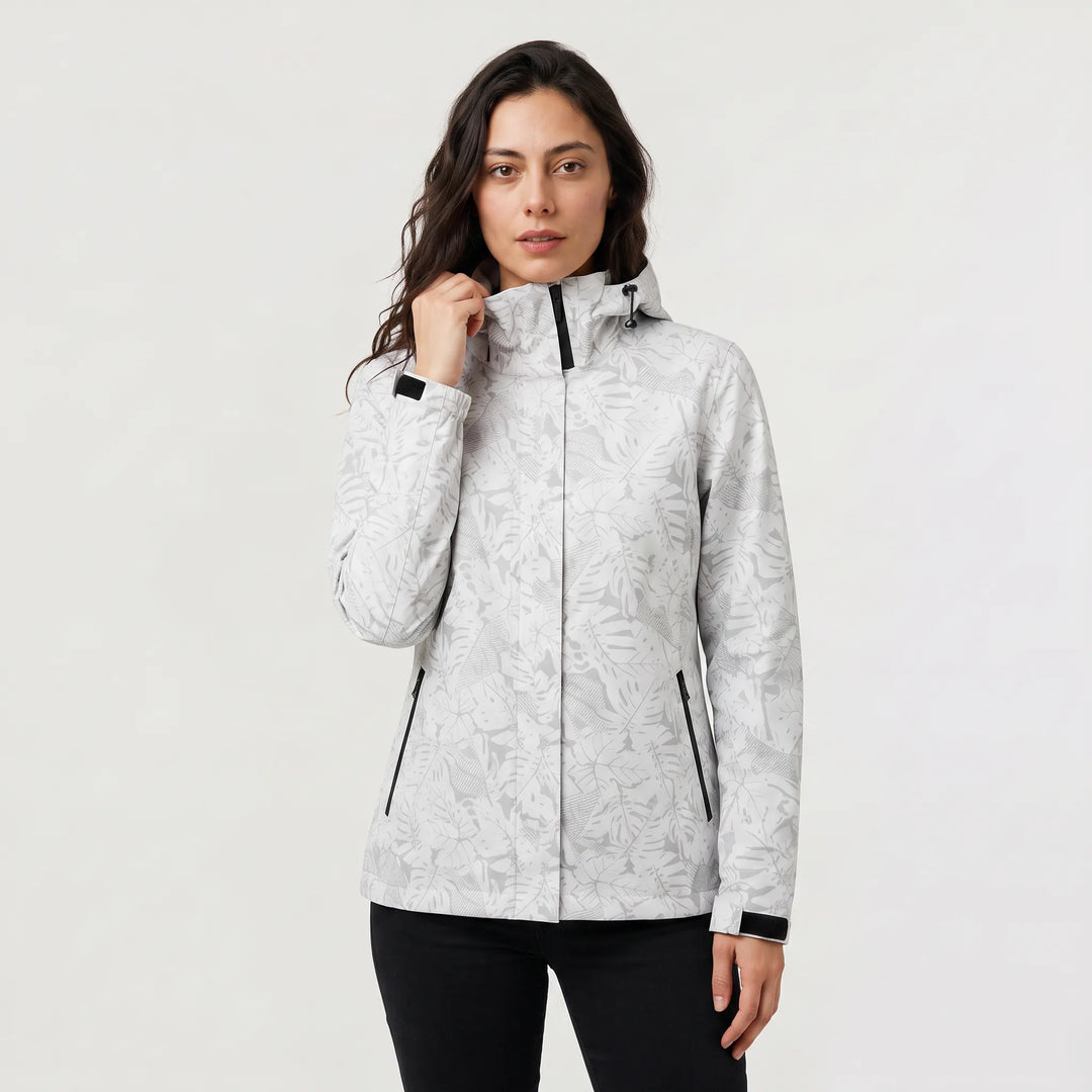 Veste Légère à Imprimé Végétal – Blanc