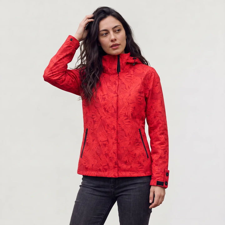 Veste Légère à Imprimé Végétal – Rouge