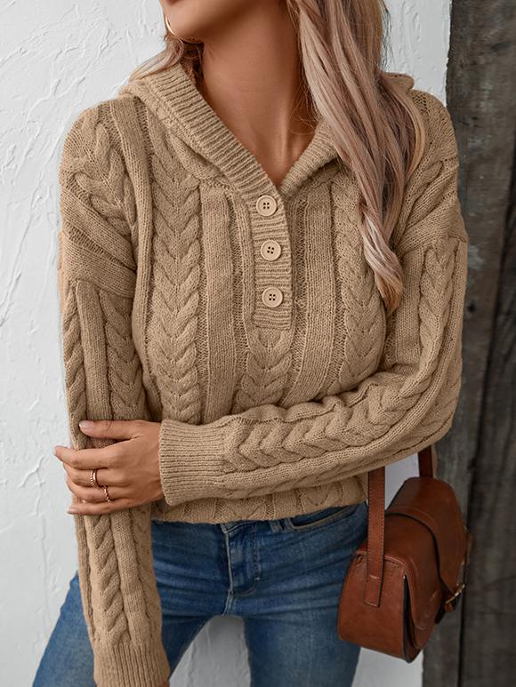 Pull Tricoté Vintage à Capuche
