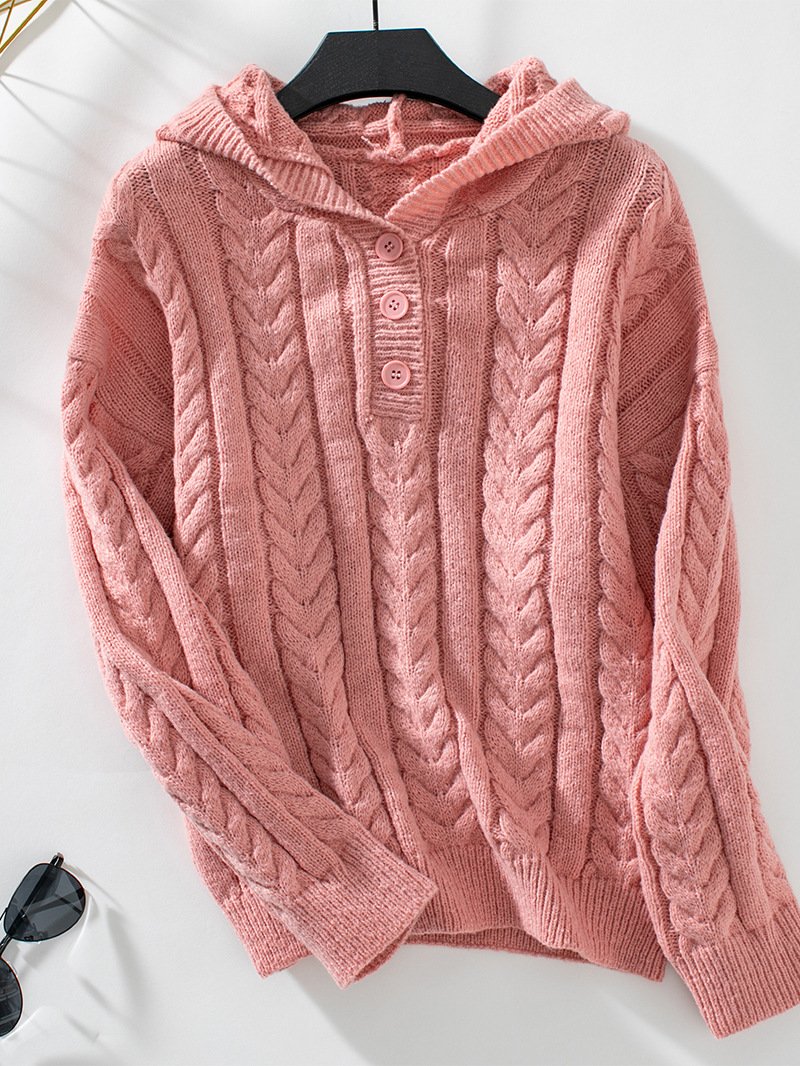 Pull Tricoté Vintage à Capuche