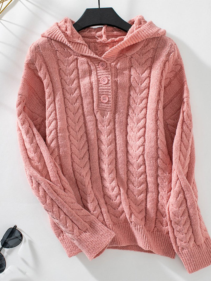 Pull Tricoté Vintage à Capuche