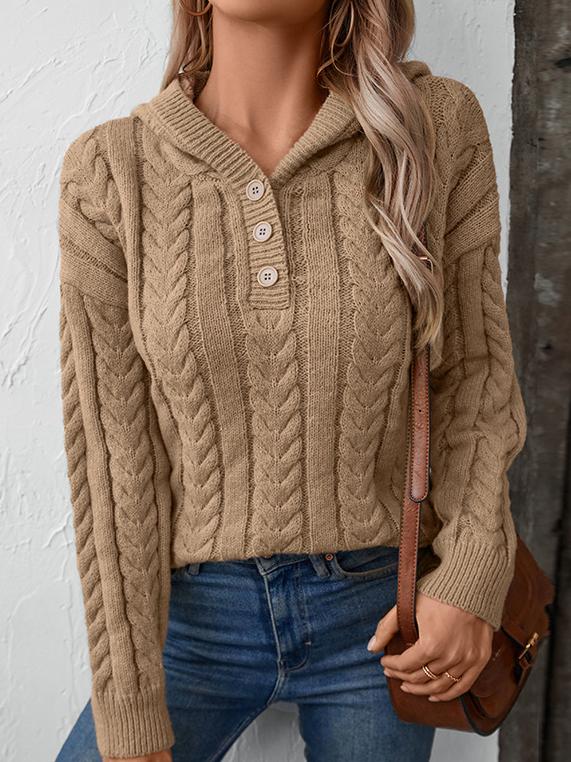 Pull Tricoté Vintage à Capuche