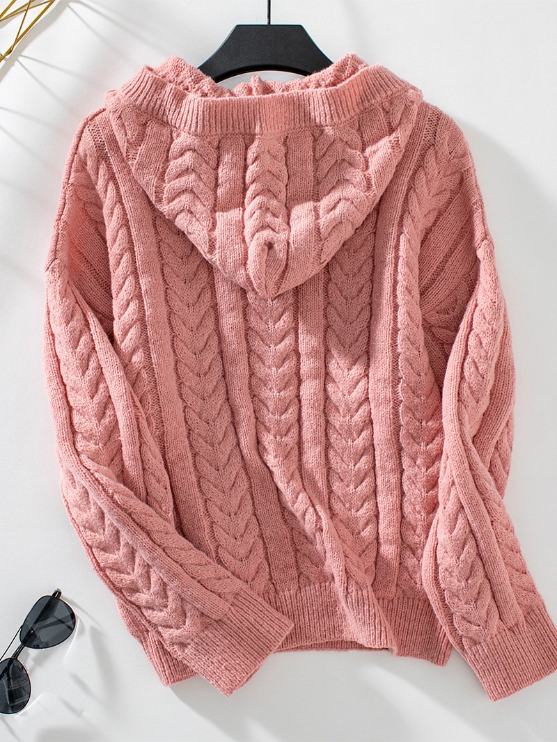 Pull Tricoté Vintage à Capuche