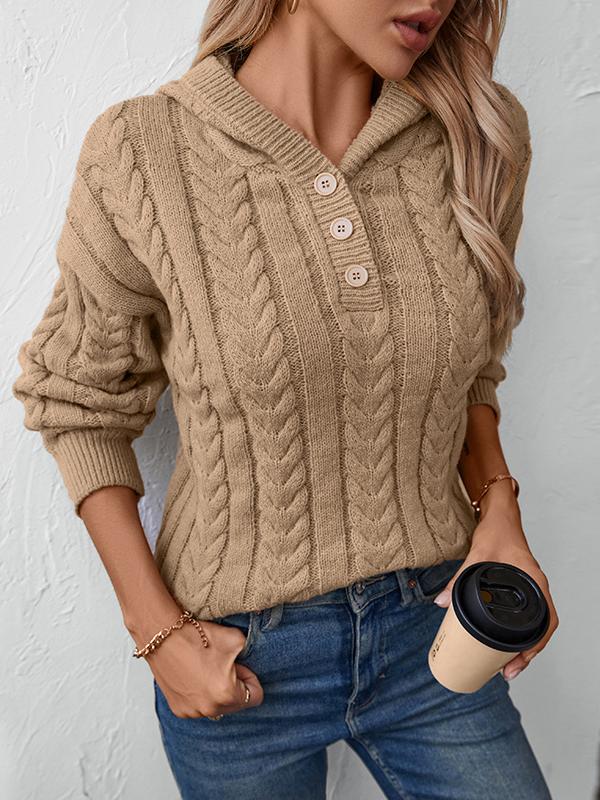 Pull Tricoté Vintage à Capuche