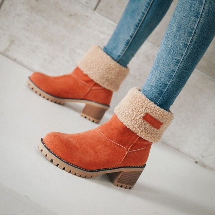 Bottines à Revers en Fausse Fourrure