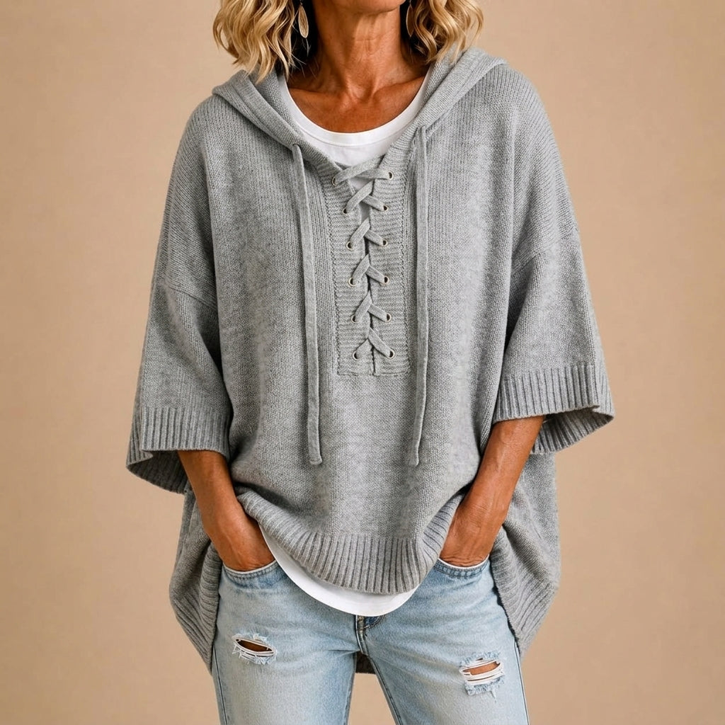 Pull à Capuche et Laçage – Gris