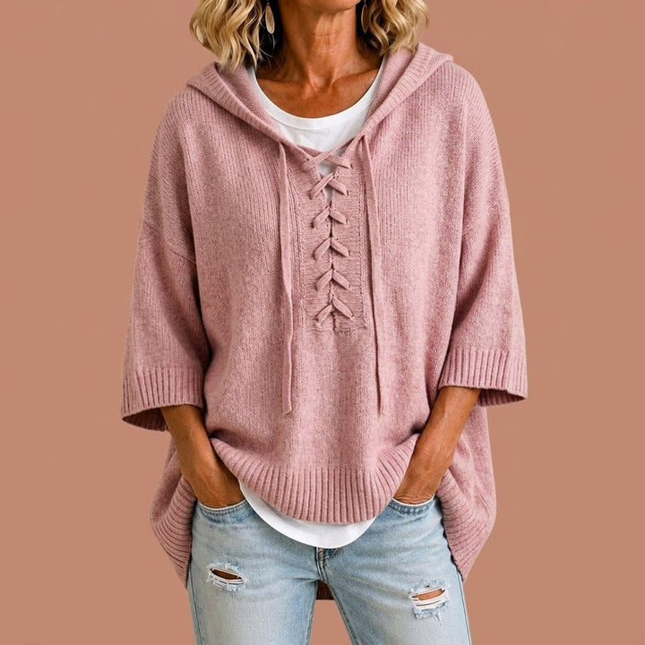 Pull à Capuche et Laçage – Rose