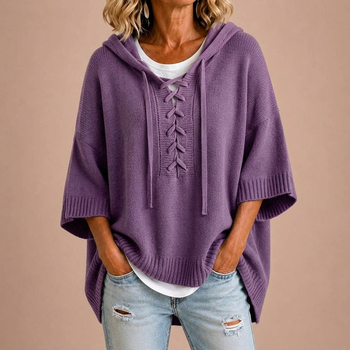 Pull à Capuche et Laçage – Violet