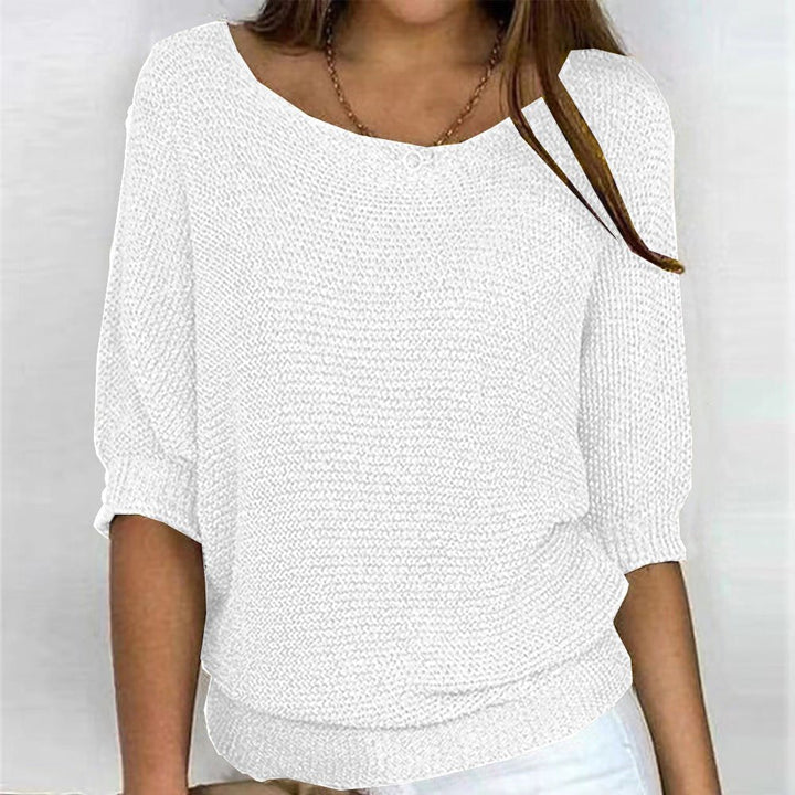 Pull Ample à Col Bateau – Blanc