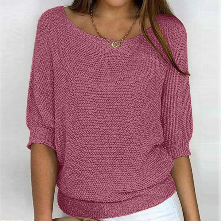 Pull Ample à Col Bateau – Rose