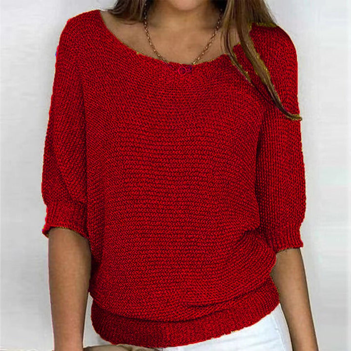 Pull Ample à Col Bateau – Rouge
