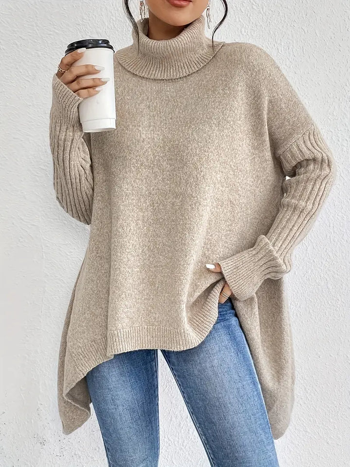 Pull ample à dos long – Kaki