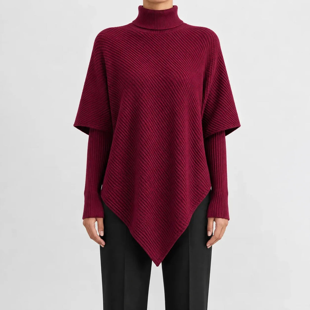 Pull Chic à Coupe Asymétrique – Bordeaux