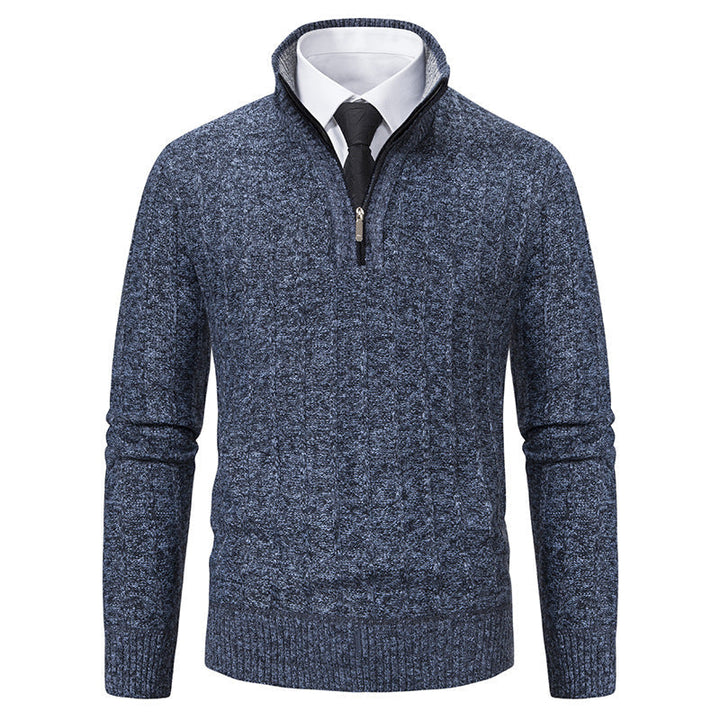 Pull Chiné à Col Camionneur – Bleu
