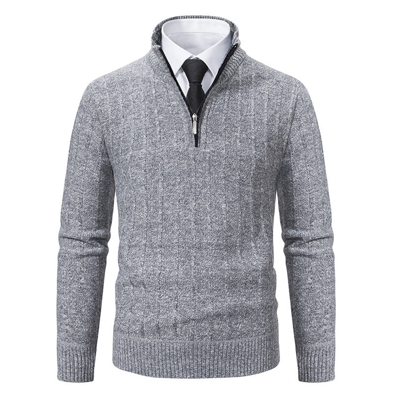 Pull Chiné à Col Camionneur – Gris Clair