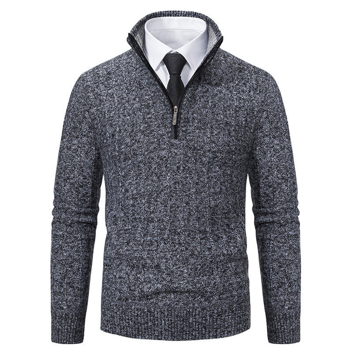 Pull Chiné à Col Camionneur – Gris Foncé