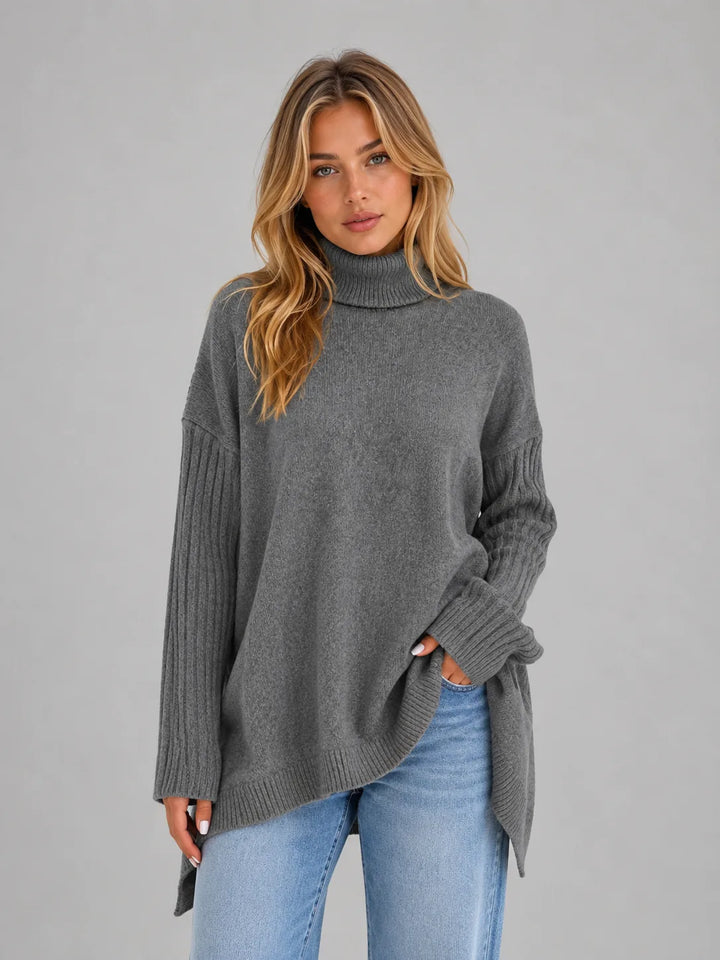 Pull Douillet à Coupe Asymétrique – Gris